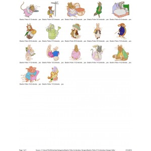 Package 17 Beatrix Potter 01 Embroidery Designs